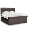 Image de vidaXL Sommier à lattes de lit avec matelas Marron foncé 180x200 cm
