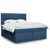 Image de vidaXL Sommier à lattes de lit avec matelas Bleu 180x200 cm Tissu