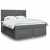 Image de vidaXL Sommier à lattes de lit avec matelas Gris foncé 180x200cm Tissu