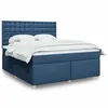 Image de vidaXL Sommier à lattes de lit avec matelas Bleu 180x200 cm Tissu