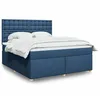 Image de vidaXL Sommier Ã  lattes de lit avec matelas Bleu 180x200 cm Tissu