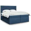 Image de vidaXL Sommier à lattes de lit avec matelas Bleu 200x200 cm Tissu