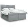 Image de vidaXL Sommier à lattes de lit avec matelas Gris clair 200x200cm Tissu