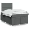 Image de vidaXL Sommier à lattes de lit avec matelas Gris foncé 120x200cm Tissu