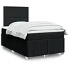 Image de vidaXL Sommier à lattes de lit avec matelas Noir 120x200 cm Tissu