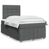 Image de vidaXL Sommier à lattes de lit avec matelas Gris foncé 120x200cm Tissu