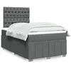 Image de vidaXL Sommier à lattes de lit avec matelas Gris foncé 120x200cm Tissu