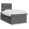 Image de vidaXL Sommier Ã  lattes de lit avec matelas Gris foncÃ© 120x200cm Tissu