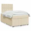 Image de vidaXL Sommier à lattes de lit avec matelas Crème 120x200 cm Tissu