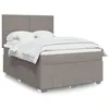 Image de vidaXL Sommier à lattes de lit avec matelas Taupe 140x190 cm Tissu
