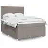 Image de vidaXL Sommier à lattes de lit avec matelas Taupe 140x190 cm Tissu