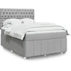 Image de vidaXL Sommier à lattes de lit avec matelas Gris clair 140x190cm Tissu