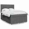 Image de vidaXL Sommier à lattes de lit avec matelas Gris foncé 140x190cm Tissu