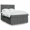 Image de vidaXL Sommier Ã  lattes de lit avec matelas Gris foncÃ© 140x190cm Tissu