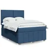 Image de vidaXL Sommier à lattes de lit avec matelas Bleu 140x200 cm Tissu