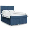 Image de vidaXL Sommier Ã  lattes de lit avec matelas Bleu 140x200 cm Tissu