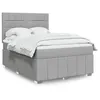 Image de vidaXL Sommier à lattes de lit avec matelas Gris clair 140x200cm Tissu