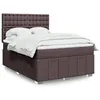 Image de vidaXL Sommier à lattes de lit avec matelas Marron foncé 140x200 cm