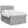 Image de vidaXL Sommier à lattes de lit avec matelas Gris clair 160x200cm Tissu