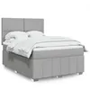 Image de vidaXL Sommier Ã  lattes de lit avec matelas Gris clair 160x200cm Tissu