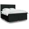 Image de vidaXL Sommier à lattes de lit avec matelas Noir 180x200 cm Tissu