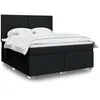 Image de vidaXL vidaXL Sommier à lattes de lit avec matelas Noir 180x200 cm Tissu