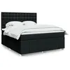 Image de vidaXL Sommier à lattes de lit avec matelas Noir 180x200 cm Tissu