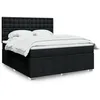 Image de vidaXL vidaXL Sommier à lattes de lit avec matelas Noir 180x200 cm Tissu