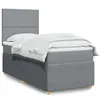 Image de vidaXL Sommier à lattes de lit avec matelas gris clair 80x200 cm tissu