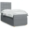 Image de vidaXL Sommier Ã  lattes de lit avec matelas gris clair 80x200 cm tissu