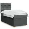 Image de vidaXL Sommier à lattes de lit avec matelas Gris foncé 80x200 cm Tissu