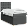 Image de vidaXL Sommier à lattes de lit avec matelas Gris foncé 80x200 cm Tissu
