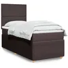 Image de vidaXL Sommier Ã  lattes de lit avec matelas Marron foncÃ© 90x200 cm