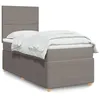 Image de vidaXL Sommier à lattes de lit avec matelas Taupe 90x200 cm Tissu