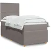 Image de vidaXL Sommier Ã  lattes de lit avec matelas Taupe 90x200 cm Tissu