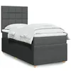 Image de vidaXL Sommier à lattes de lit avec matelas Gris foncé 90x200 cm Tissu