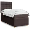 Image de vidaXL Sommier à lattes de lit avec matelas Marron foncé 90x200 cm