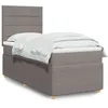 Image de vidaXL Sommier Ã  lattes de lit avec matelas Taupe 90x200 cm Tissu