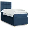 Image de vidaXL Sommier Ã  lattes de lit avec matelas Bleu 90x200 cm Tissu