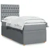Image de vidaXL Sommier Ã  lattes de lit avec matelas Gris clair 90x200 cm Tissu
