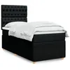 Image de vidaXL Sommier à lattes de lit avec matelas Noir 90x200 cm Tissu
