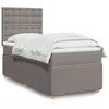 Image de vidaXL Sommier Ã  lattes de lit avec matelas Taupe 90x200 cm Tissu