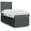 Image de vidaXL Sommier à lattes de lit avec matelas Gris foncé 100x200cm Tissu