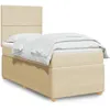 Image de vidaXL Sommier à lattes de lit avec matelas Crème 100x200 cm Tissu