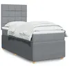 Image de vidaXL Sommier à lattes de lit avec matelas Gris clair 100x200cm Tissu