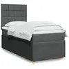 Image de vidaXL Sommier à lattes de lit avec matelas Gris foncé 100x200cm Tissu