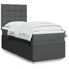 Image de vidaXL Sommier Ã  lattes de lit avec matelas Gris foncÃ© 100x200cm Tissu