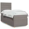 Image de vidaXL Sommier à lattes de lit avec matelas Taupe 100x200 cm Tissu