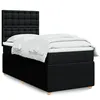 Image de vidaXL Sommier à lattes de lit avec matelas Noir 100x200 cm Tissu