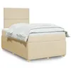 Image de vidaXL Sommier à lattes de lit avec matelas Crème 120x200 cm Tissu